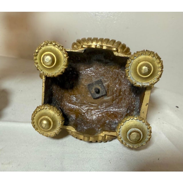 Pair of Antique Ornate Gilt Bronze French Neoclassical Candelabras Holders For Sale - Image 10 of 10