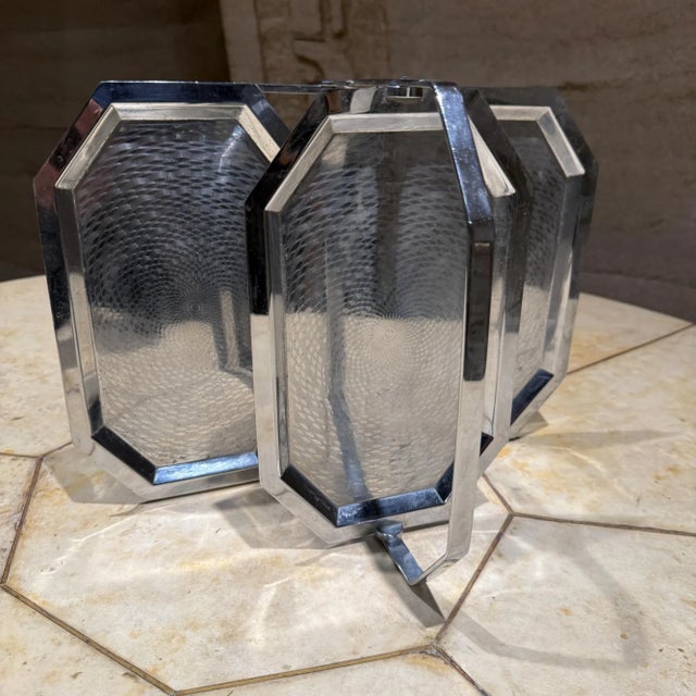 Chase Art Deco Chrome Triple Tier Folding Snack Tray Cake Stand For Sale In San Diego - Image 6 of 9