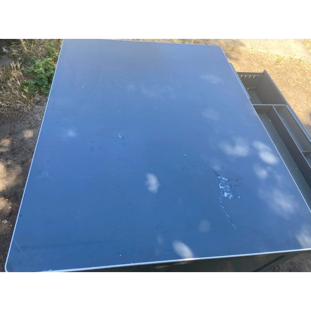 1940s 1940s Vintage Metal Tanker Desk For Sale - Image 5 of 13