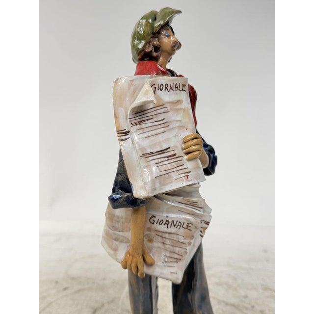 Ceramic Hand-Painted Porcelain Figurine, Italy, 1940s For Sale - Image 7 of 9