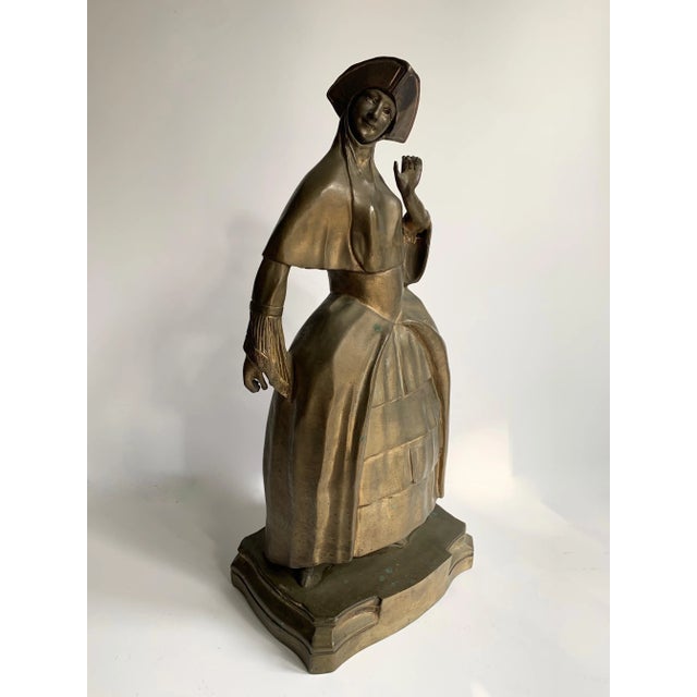 Bronze Woman Sculpture Bookend For Sale - Image 9 of 12