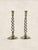 Antique English Pair of Large Brass Twist Candlesticks For Sale In Tampa - Image 6 of 7