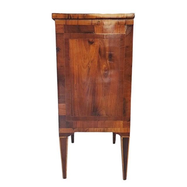 Brown Louis XVI Inlaid Lombardy Bedside Table For Sale - Image 8 of 11