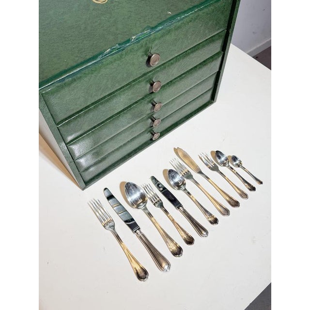 Silver-Plated Spatours Cutlery Service with Box from Christofle, Set of 144 For Sale - Image 13 of 13