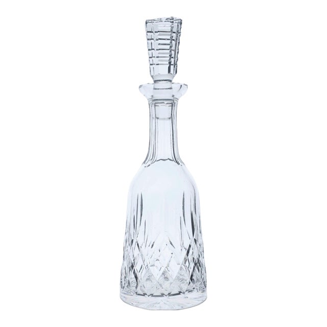 Late 20th Century Waterford Crystal Lismore Tall Wine Decanter With Stopper For Sale