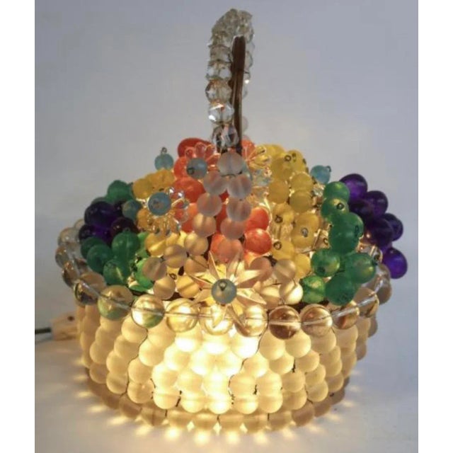 1930s 1930s Czechoslovakian Art Glass Fruit Basket Lamp, Czech Glass For Sale - Image 5 of 11