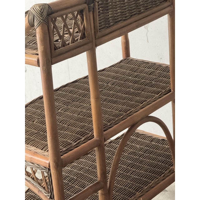 1970s Vintage Wicker Etagere, 1970s For Sale - Image 5 of 7