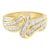 10K Yellow Gold 3/4 Cttw Channel Set Round and Baguette-cut Diamond Double Shank Bypass Ring (J-K Color, I1-I2 Clarity), Size 7.25 For Sale - Image 4 of 8