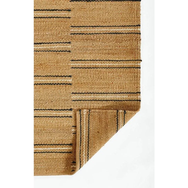 2020s Erin Gates by Momeni Crescent Broken Black and White Stripe Natural Hand Woven Jute Area Rug 8' X 10' For Sale - Image 5 of 10