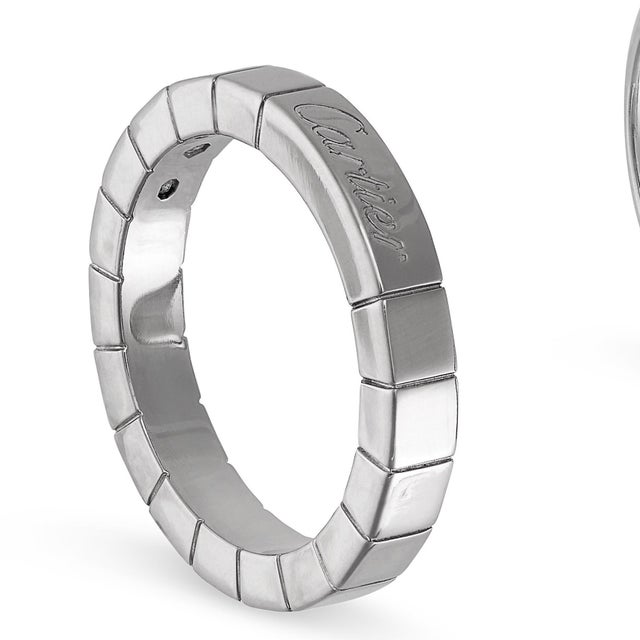 Vintage Vintage 3.25 MM Maillon Panthere Ring 18 Karat White Gold Size 5.75 For Sale In New York - Image 6 of 9