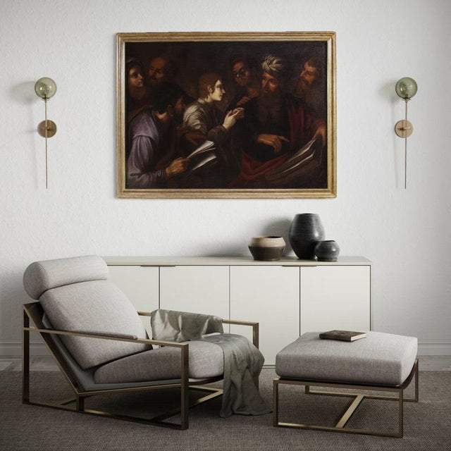 Italian Artist, Christ Among the Doctors in the Temple, 1660, Oil on Canvas For Sale - Image 6 of 16