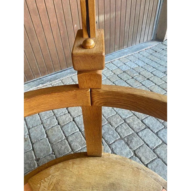 Corner Bench and Incorporated Floor Lamp attributed to Guillerme Et Chambron For Sale - Image 6 of 13