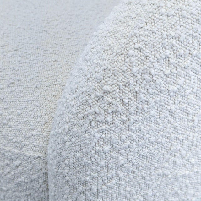 White Eichholtz Brice White Bouclé Swivel Chair With Brass Base For Sale - Image 8 of 9