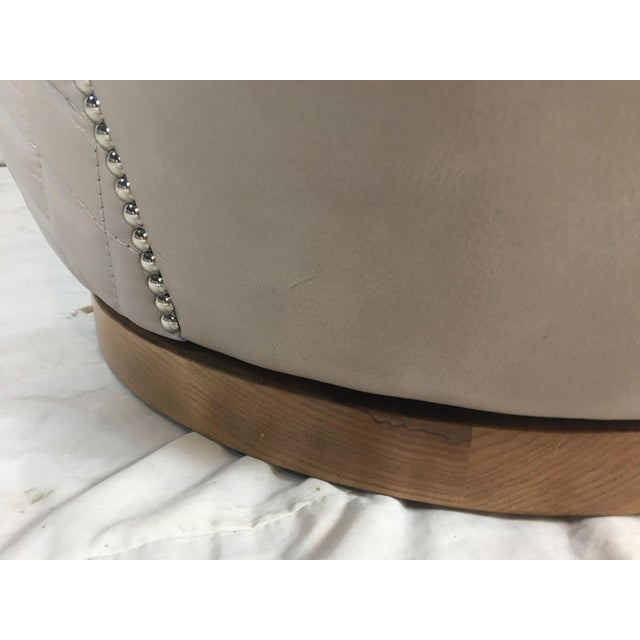 2020s Jhs Candace Seaweed Genuine Leather Swivel Chair For Sale - Image 5 of 7