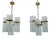 Brass and Glass Chandeliers by Gaetano Sciolari, Italy, 1970s, Set of 2 For Sale