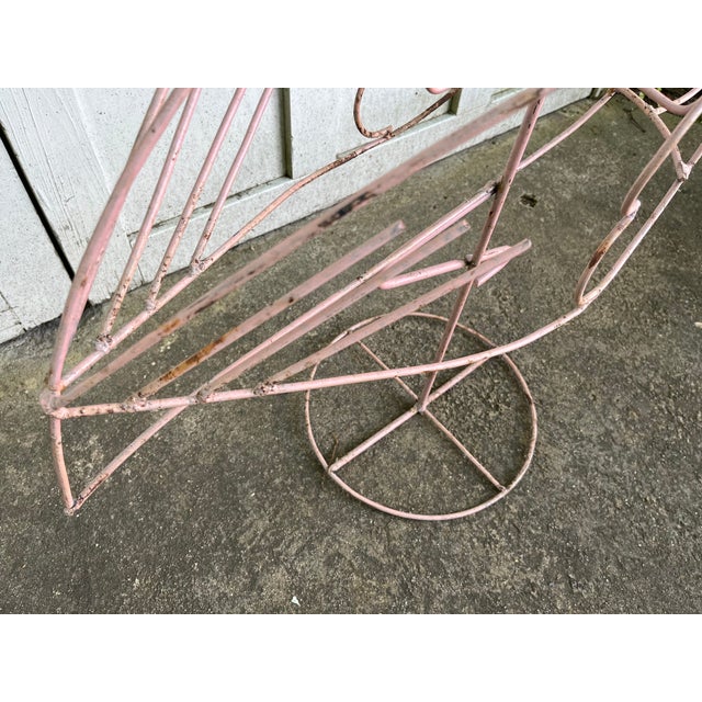 Vintage Metal Pink Flamingo Plant Stands- Set of 2 For Sale - Image 4 of 7