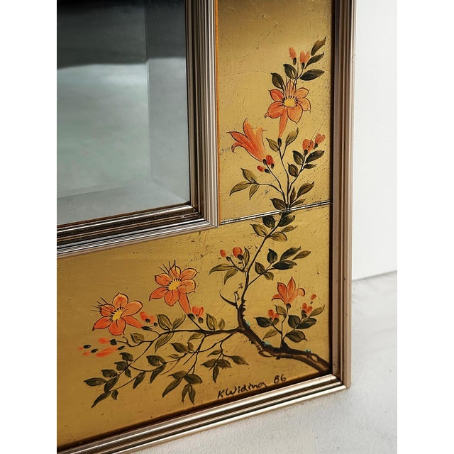 LaBarge Elgomise Chinnoiserie Reverse Gold Painted Mirror, 1986 For Sale - Image 11 of 18