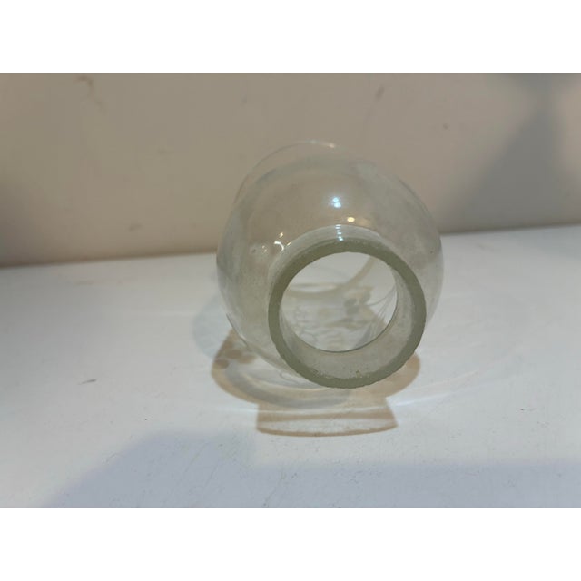 Mid 20th Century Vintage Etched Grape & Vine Glass Hurricane Shades, Set of 6 For Sale - Image 5 of 6