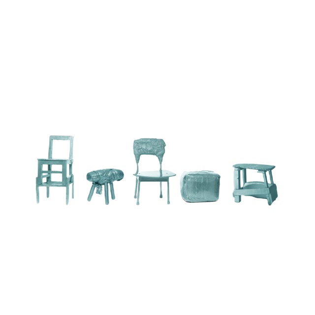 Chinese Stools – Made in China, Copied by the Dutch 2007, Green from Studio Wieki Somers, Set of 5 For Sale
