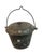 Antique Cast Iron Pot, Cauldron, Bucket. Original Handle and lid. Lid has steam hole. Very old faded (yellow, blue, green,...