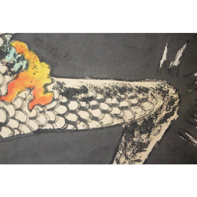 "Dragon", 1970s Chinese 4-Panel Painted Folding Screen For Sale - Image 10 of 17