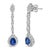 Contemporary 18K White Gold 1 3/5 Cttw Diamond and 7X5 MM Pear Shaped Blue Sapphire 1 1/3 Inch Drop and Dangle Halo Earrings, A Pair (G-H Color, VS1-VS2 Clarity) For Sale - Image 3 of 5