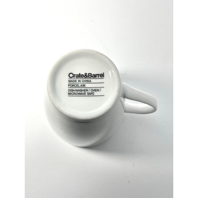 2010s Crate & Barrel “Aspen” Set of 9 White Porcelain Mugs For Sale - Image 5 of 5
