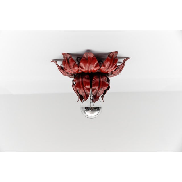 1960s Red Florentine Ceiling Lamp from Kögl, Germany, 1960s For Sale - Image 5 of 16
