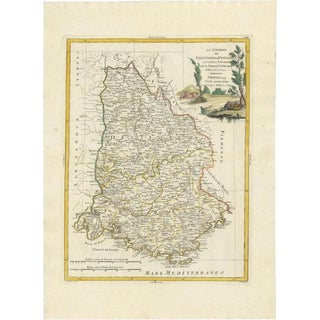 Antique Map of the Region of Dauphiné by Zatta, 1779 For Sale