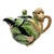 1986 Vintage Fitz & Floyd Floral Leaves & Monkey Tea Pot For Sale