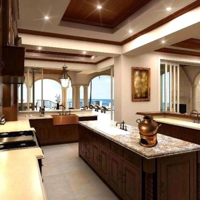 1920s Handmade Copper Pot With Burner and Bronze Handles - 2 Pieces For Sale In Salt Lake City - Image 6 of 12