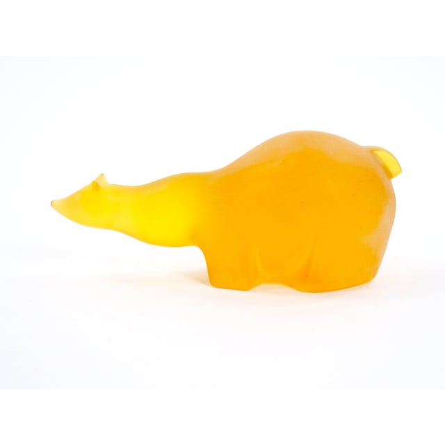 Mid 20th Century Mid 20th Century Amber/ Orange Decorative Sculpture of a Bear For Sale - Image 5 of 10