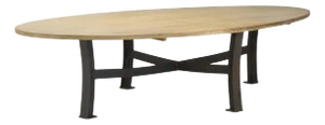 Industrial Mid Century Modern, Oak, Steel, Monumental Dining Table, Usa, 1970s