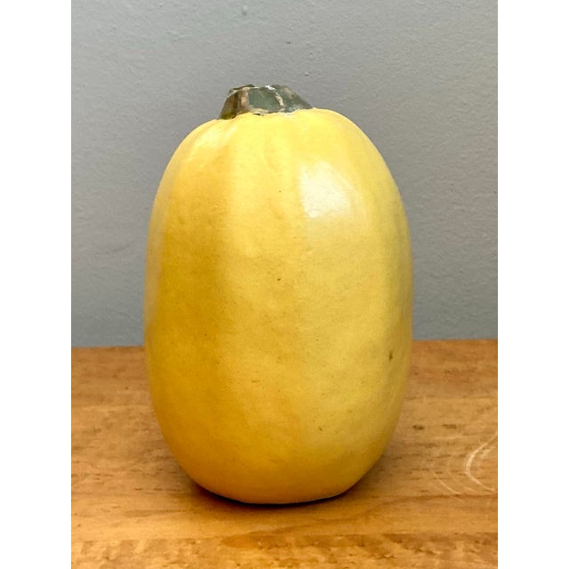 Vintage Yellow Earthenware Gourd For Sale - Image 12 of 12