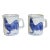 Vintage Pair of Blue & White Rooster Coffee Mugs For Sale