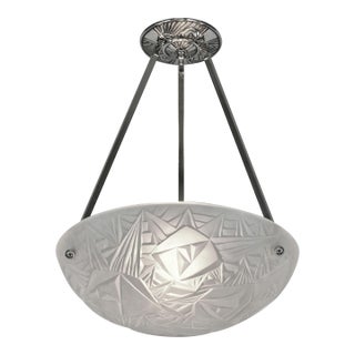 Noverdy French Art Deco Pendant Light 1930s For Sale