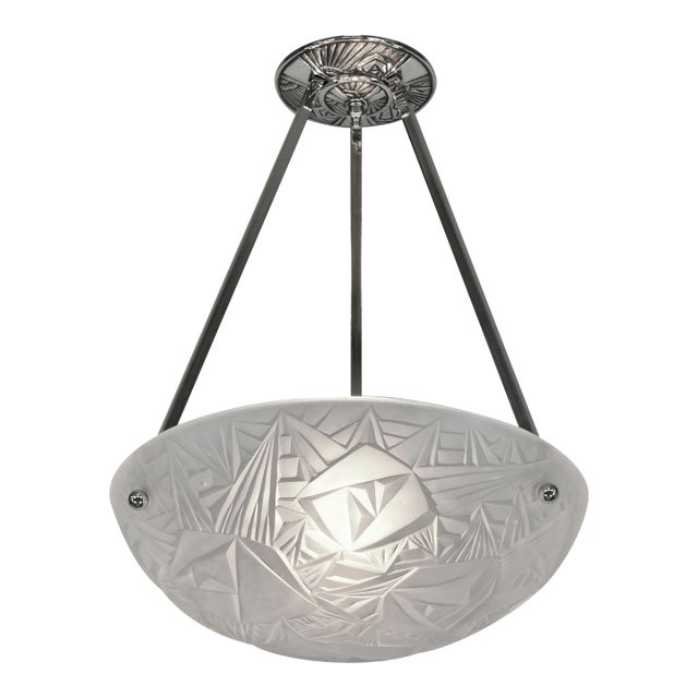 Noverdy French Art Deco Pendant Light 1930s For Sale