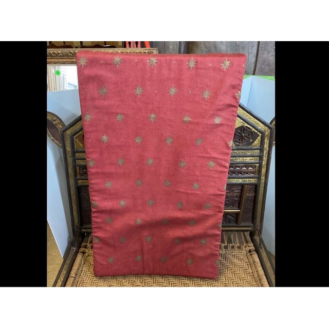 Bronze Antique Indian Hand Carved Bronze-Inlaid Wooden Low Pidda Chair For Sale - Image 8 of 9