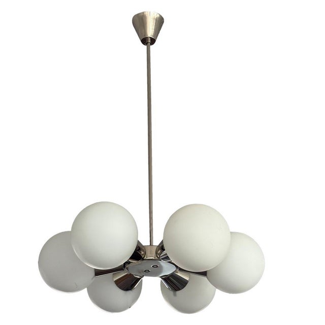 Mid-Century Modern Mid-Century Sputnik Chrome Chandelier from Kamenický Šenov, 1970s For Sale - Image 3 of 7