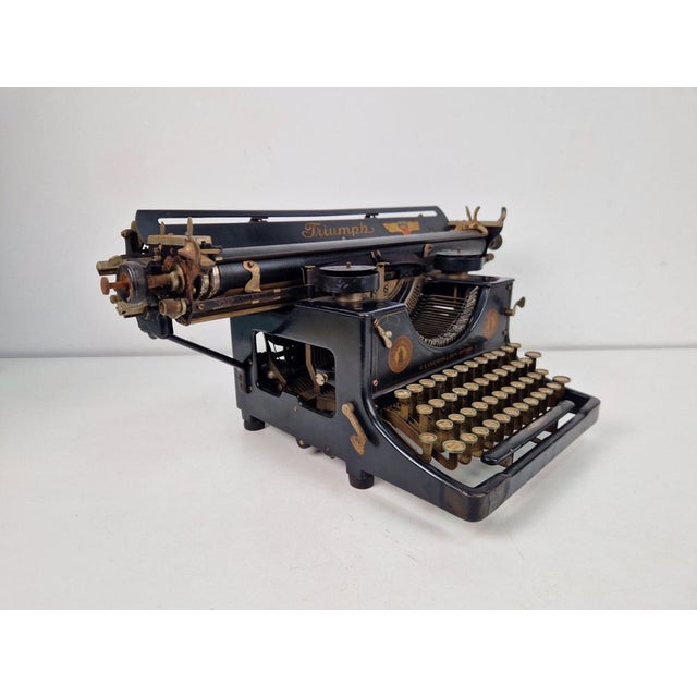 Vintage German Truimph Typewriter in Metal and Steel, 1920 For Sale - Image 4 of 14