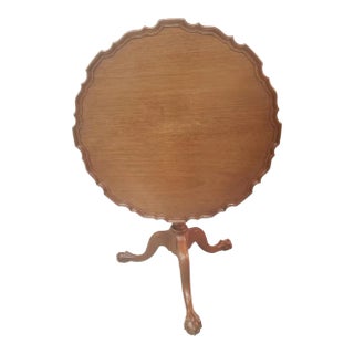 Custom Made Philadelphia Fruitwood Pie Crust Tilt Top Table, Circa 1940s For Sale