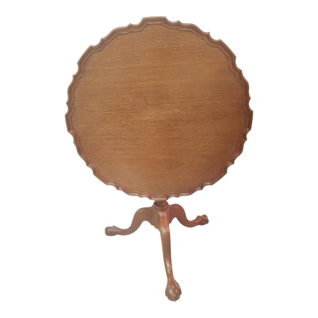 Custom Made Philadelphia Fruitwood Pie Crust Tilt Top Table, Circa 1940s For Sale