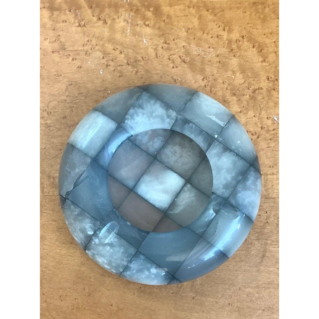 Vintage Checkered Stone Decorative Dish For Sale - Image 4 of 15