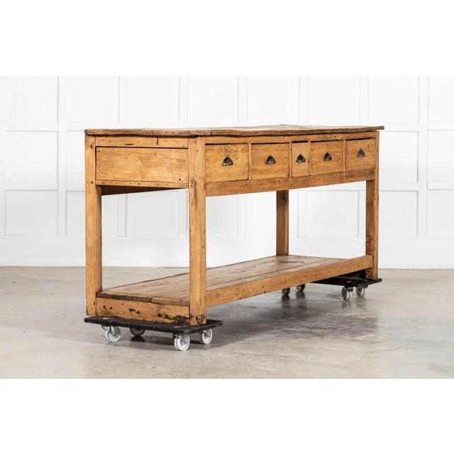 Georgian English Rustic Bleached Pine Dresser Base For Sale - Image 3 of 16