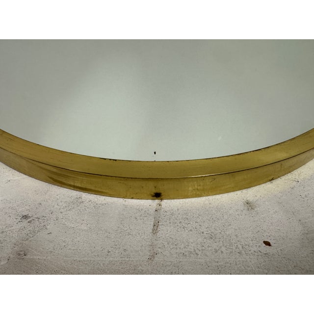 Vintage Italian Brass Wall Mirror, 1970s For Sale - Image 4 of 9