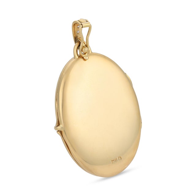 Vintage Diamond Emerald Ruby Sapphire 18k Yellow Gold Locket Pendant For Sale - Image 4 of 6