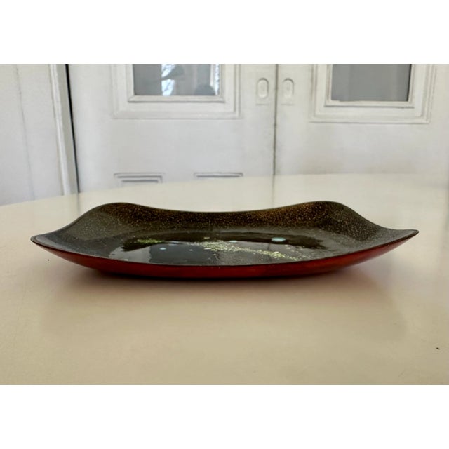 Mid-Century Modern Win Ng Enameled Copper Plate Vie De Poche 1960s Space Age Mid Century Modern For Sale - Image 3 of 5