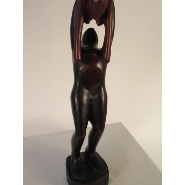1960s Rosewood Sculpture of Man and Woman For Sale - Image 10 of 13