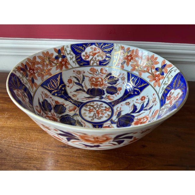 Large Scale Vintage Hand Painted Imari Bowl For Sale - Image 9 of 12