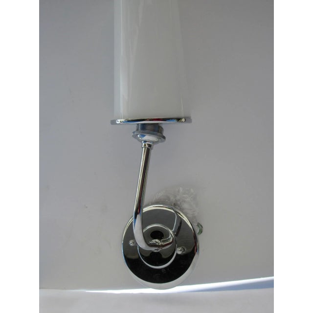 Contemporary Pair of Contemporary Restoration Hardware Chrome Glass Wall Sconces For Sale - Image 3 of 5